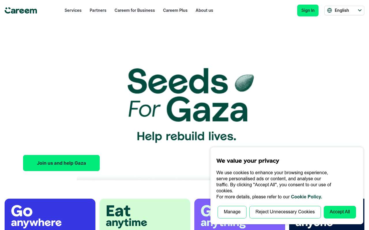 Screenshot of careem.com