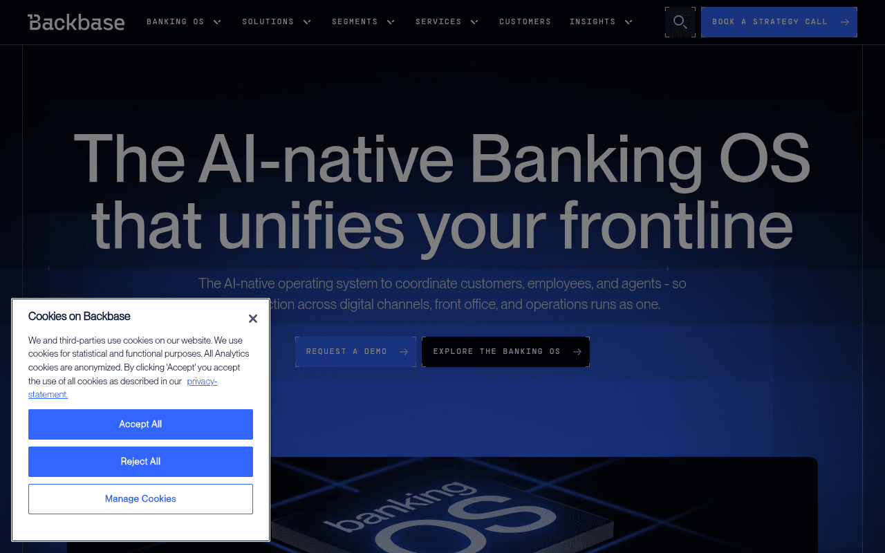 Screenshot of backbase.com