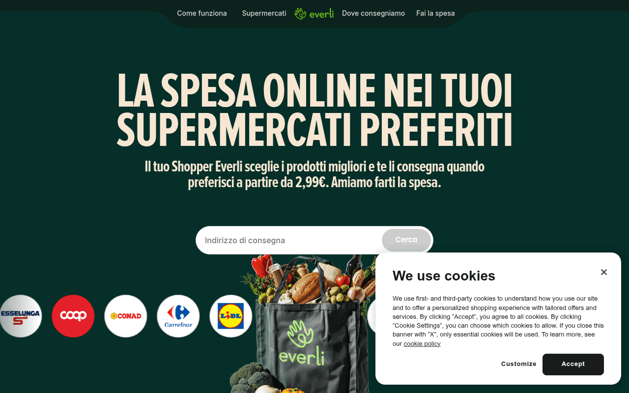 Screenshot of everli.com