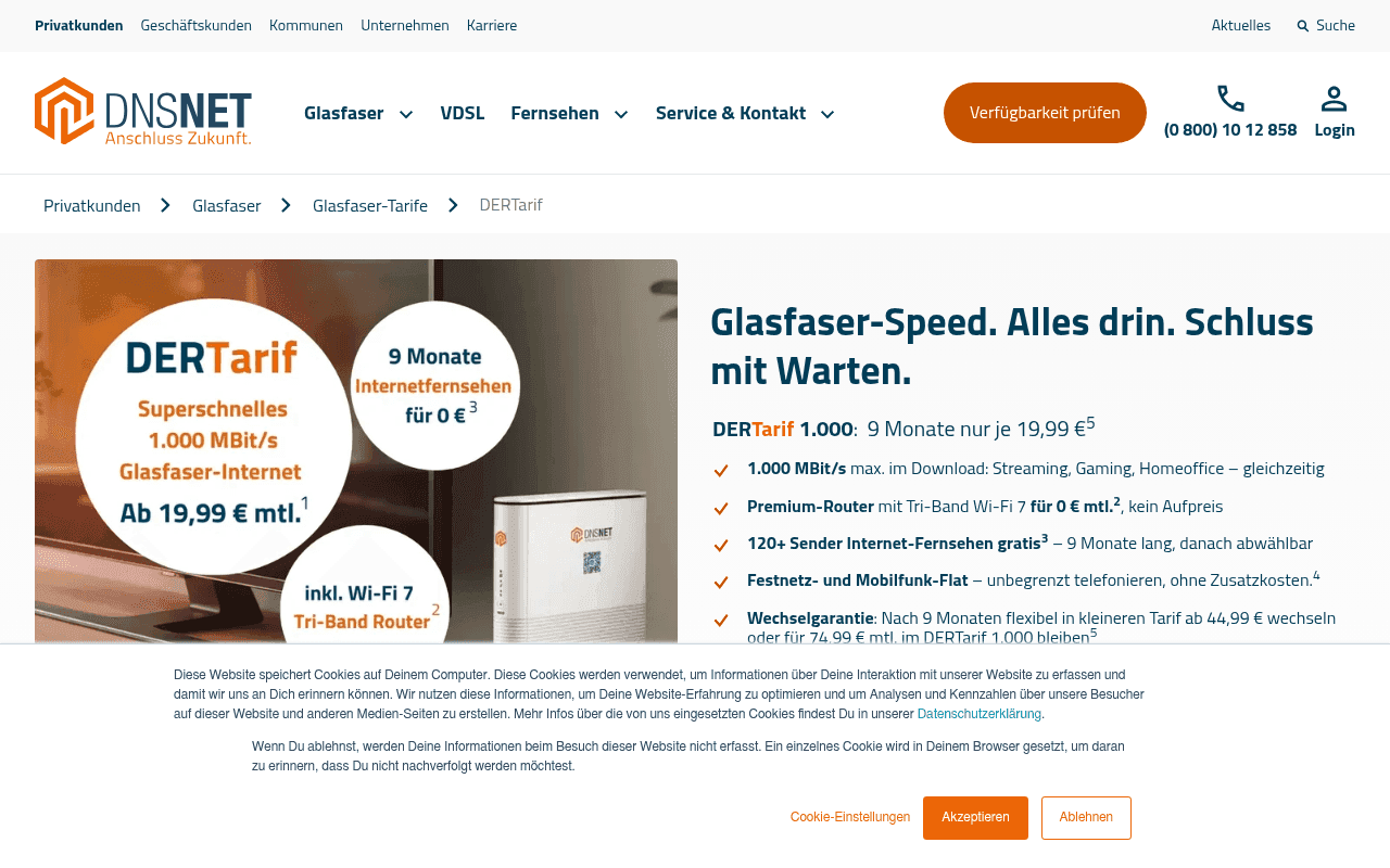 Screenshot of dns-net.de