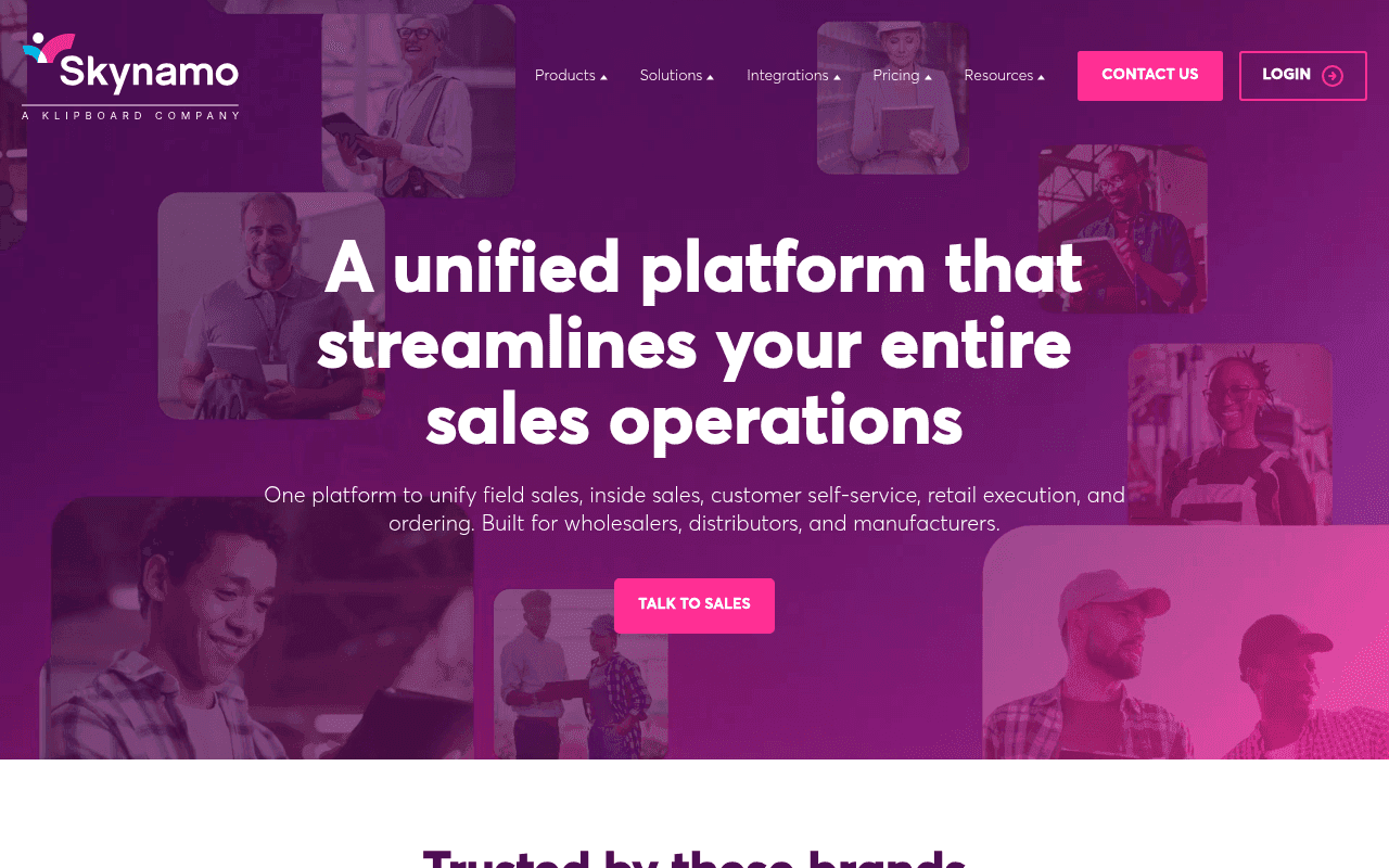 skynamo.com landing page screenshot