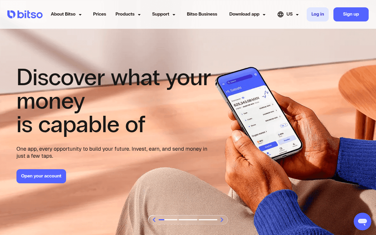 bitso.com landing page screenshot
