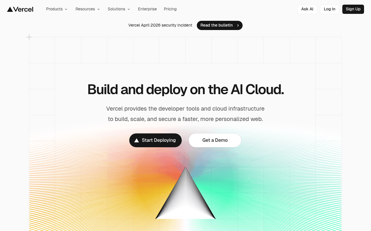Screenshot of vercel.com