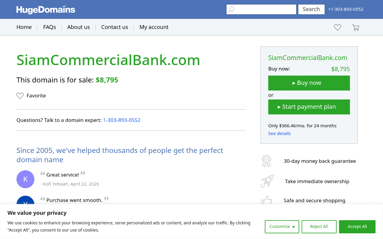 Screenshot of siamcommercialbank.com