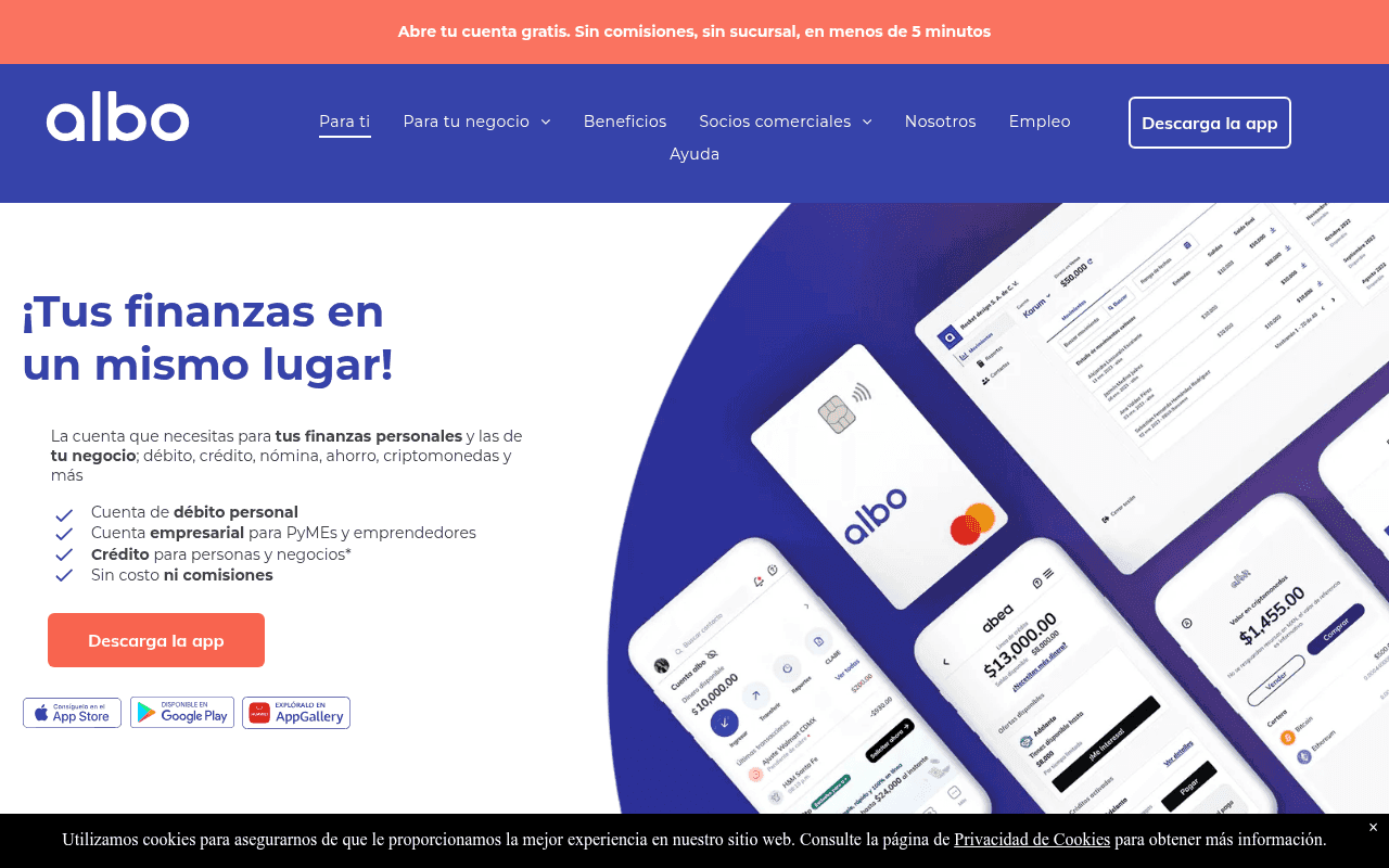 albo.mx landing page screenshot