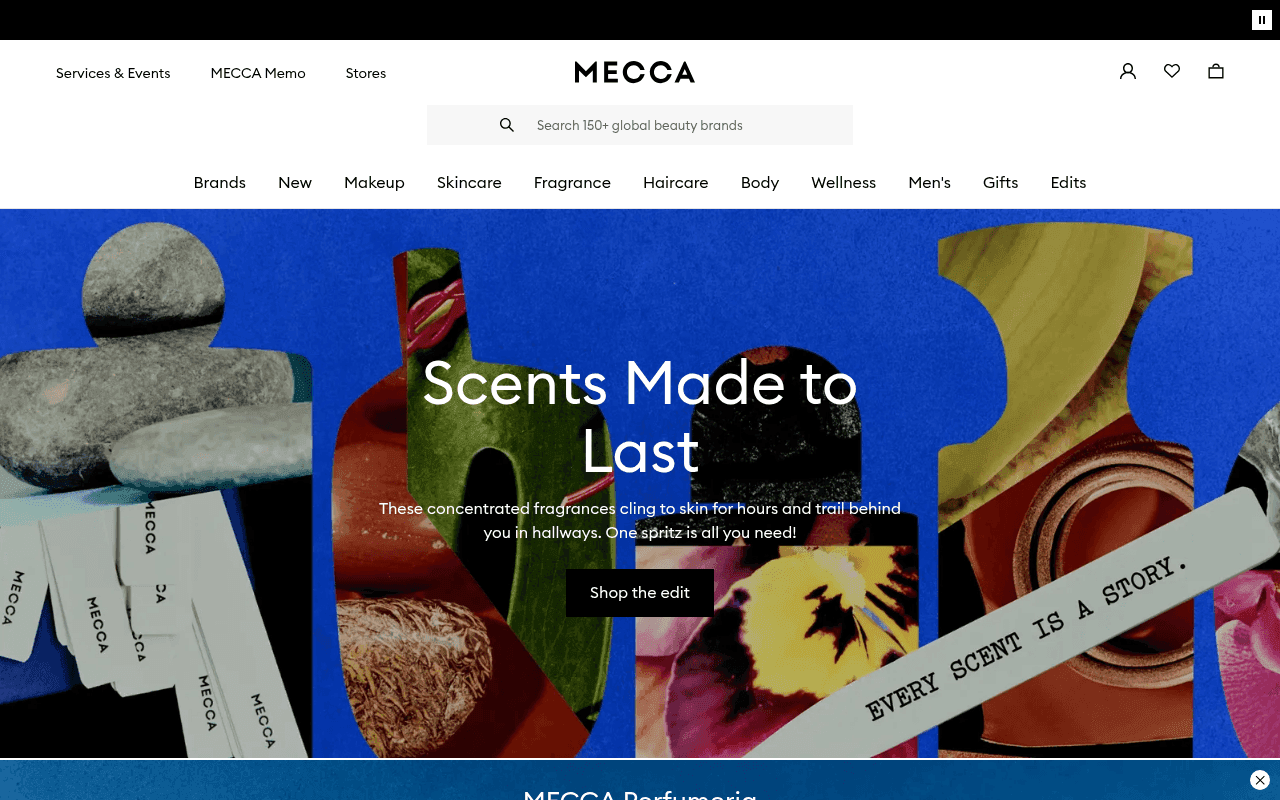 Screenshot of mecca.com.au