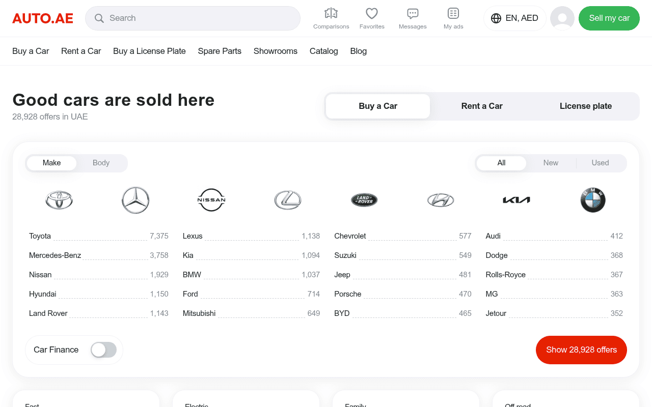 Screenshot of auto.ae