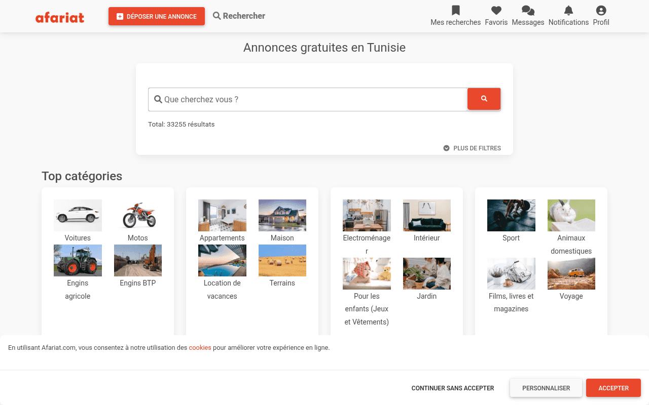Screenshot of afariat.com