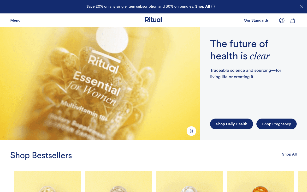 Screenshot of ritual.com