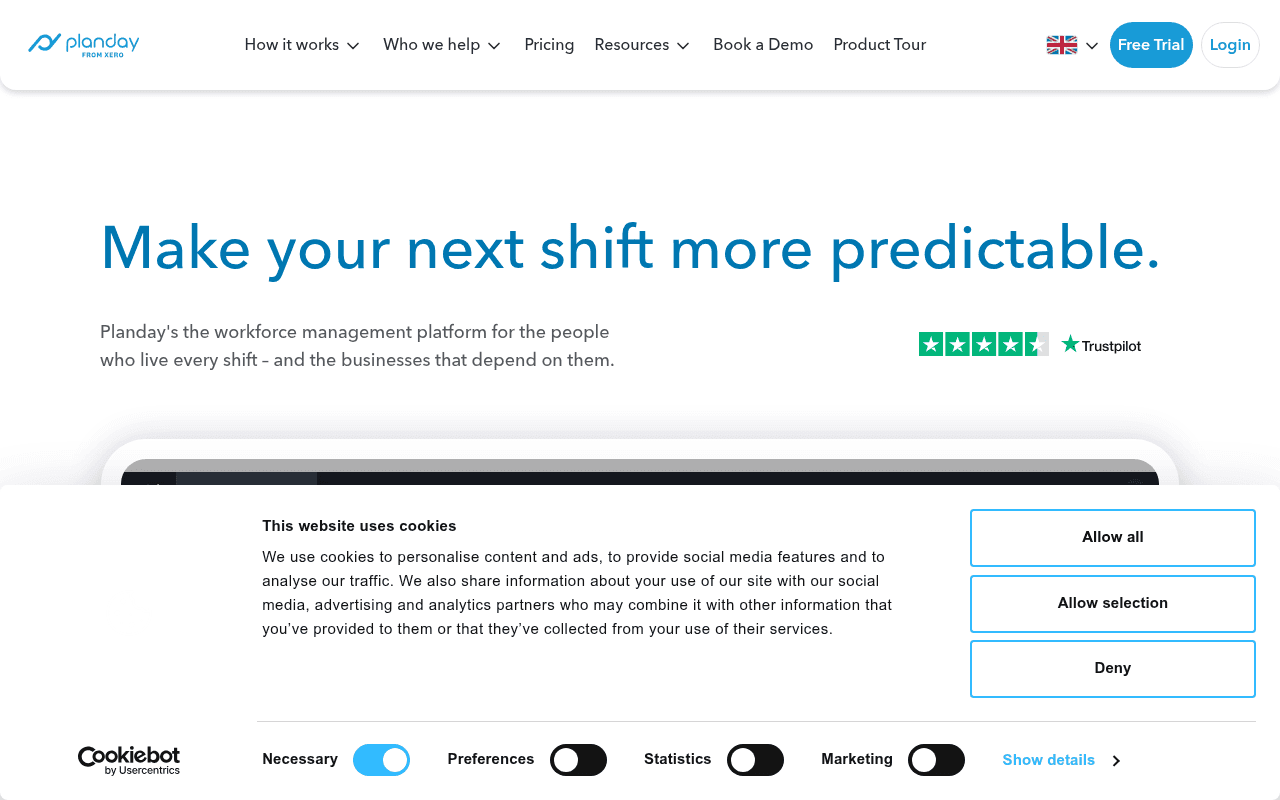 Screenshot of planday.com