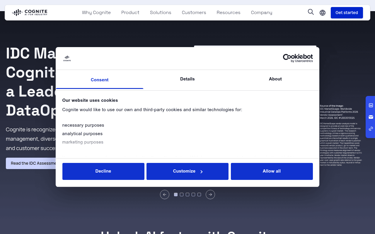 Screenshot of cognite.com