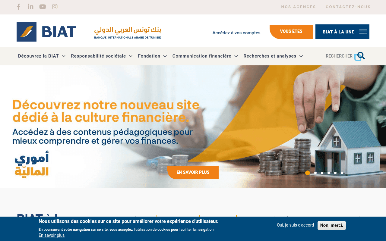 Screenshot of biat.com.tn