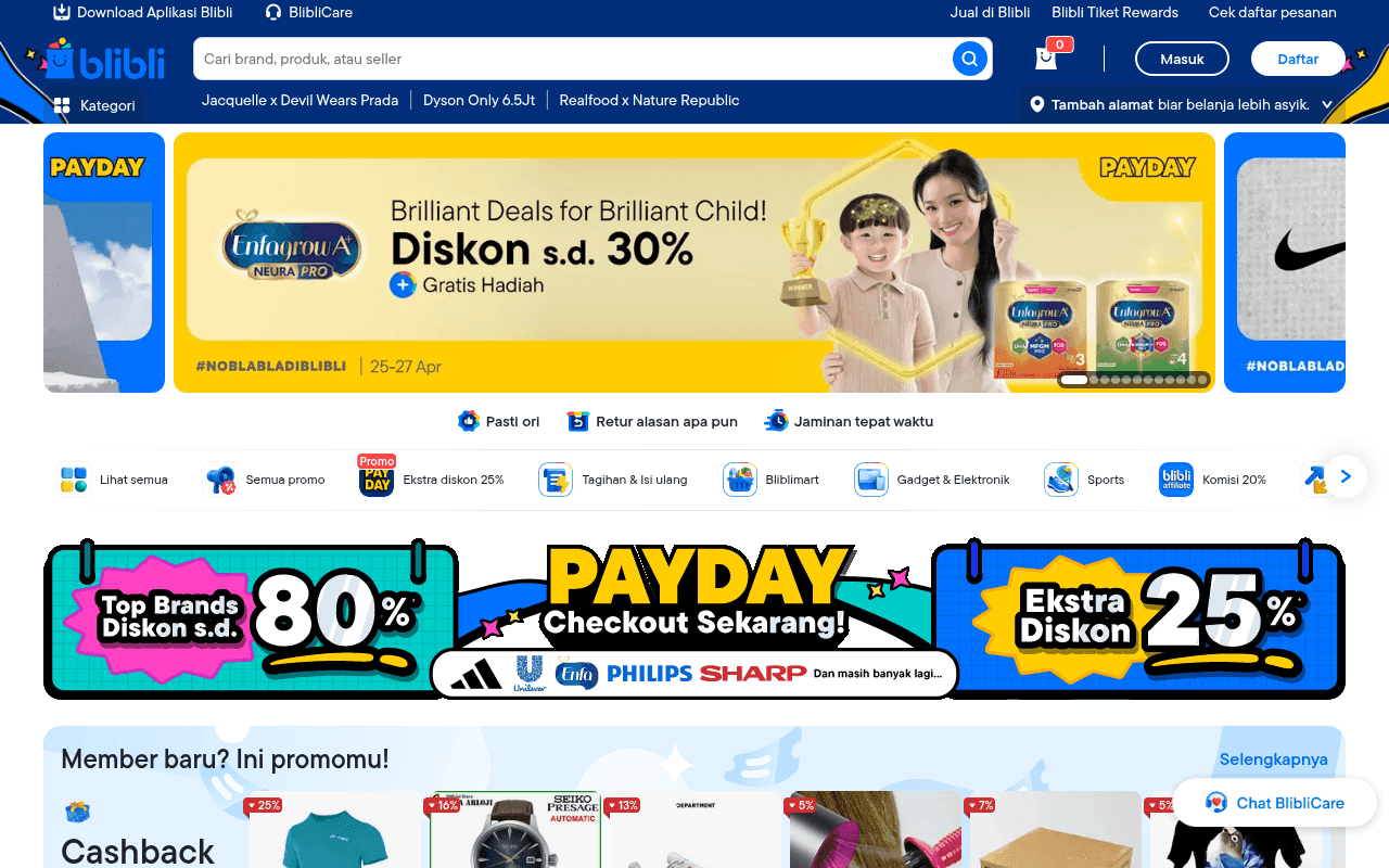 Screenshot of blibli.com