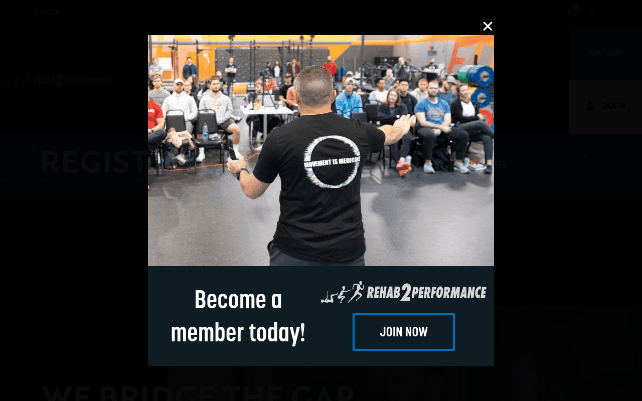 Screenshot of rehab2performance.com