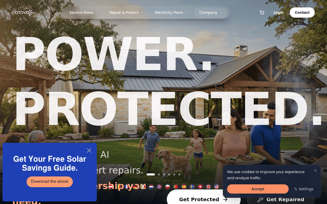 Screenshot of otovo.com