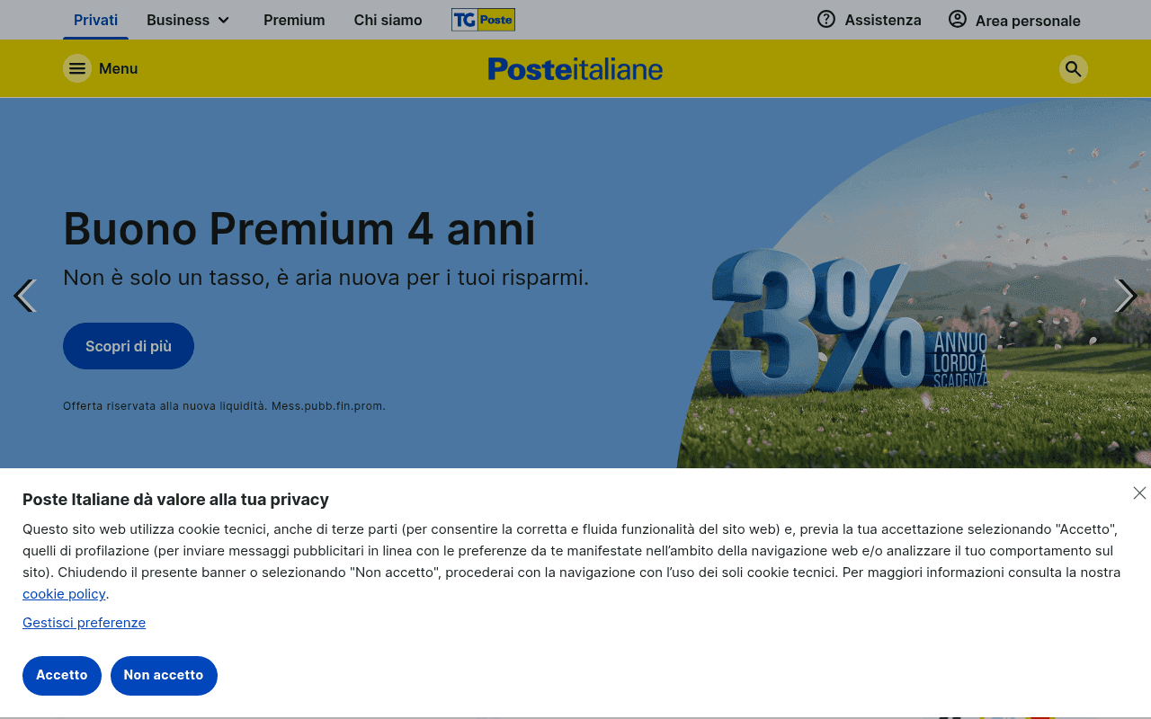 Screenshot of poste.it