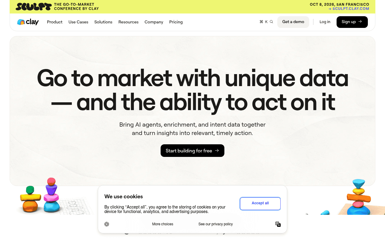 Screenshot of clay.com