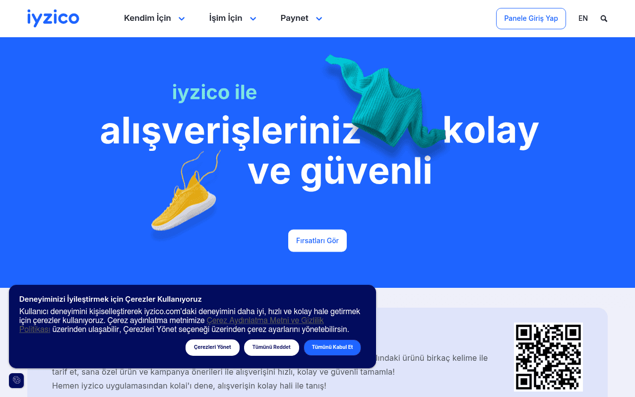 Screenshot of iyzico.com