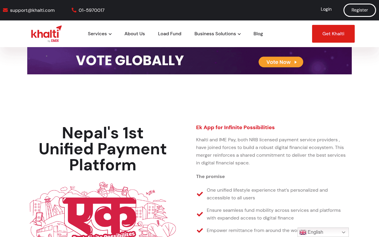 Screenshot of khalti.com
