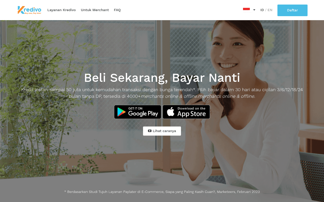 Screenshot of kredivo.com