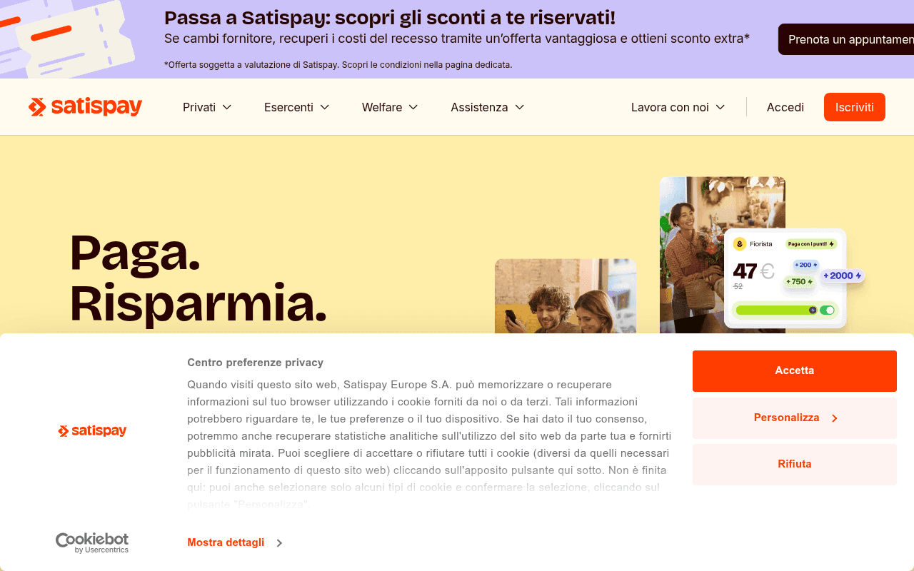 Screenshot of satispay.com