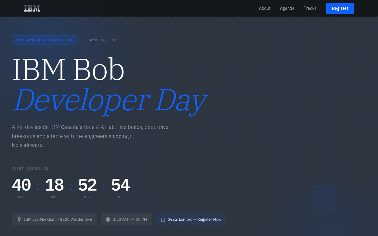 Screenshot of ibmbobdevday.com