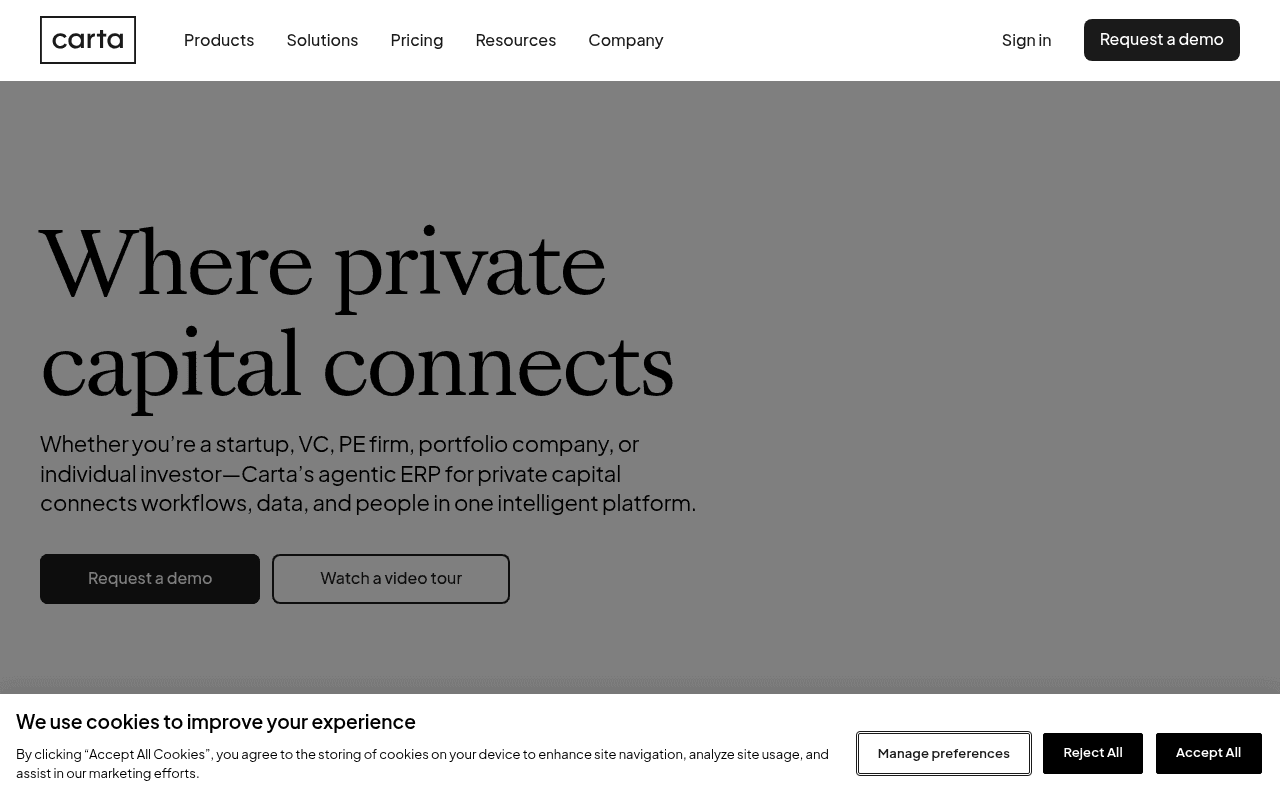 Screenshot of carta.com