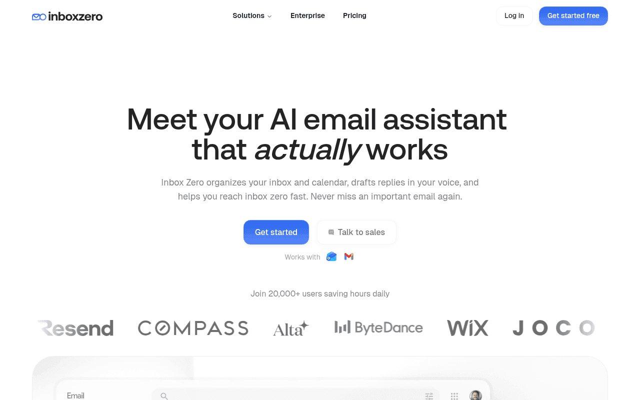 Screenshot of getinboxzero.com