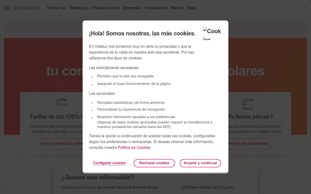 Screenshot of holaluz.com