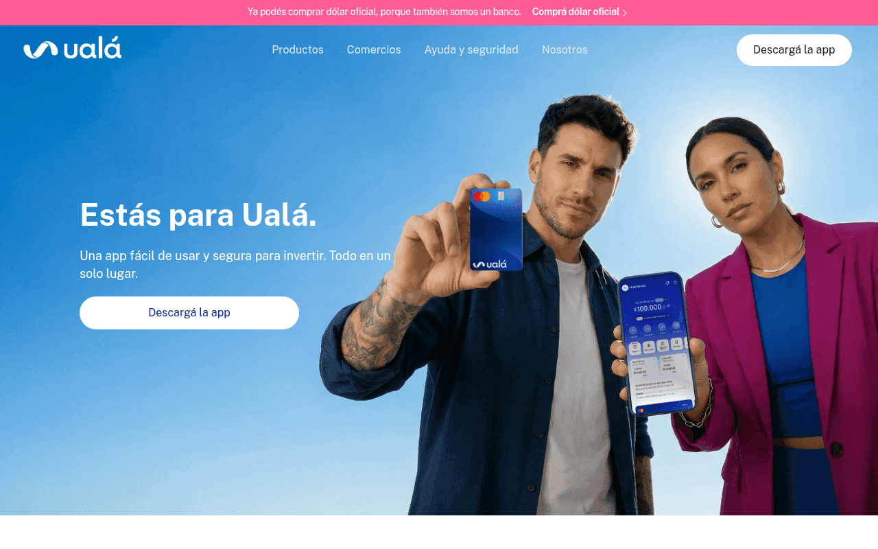 Screenshot of uala.com.ar