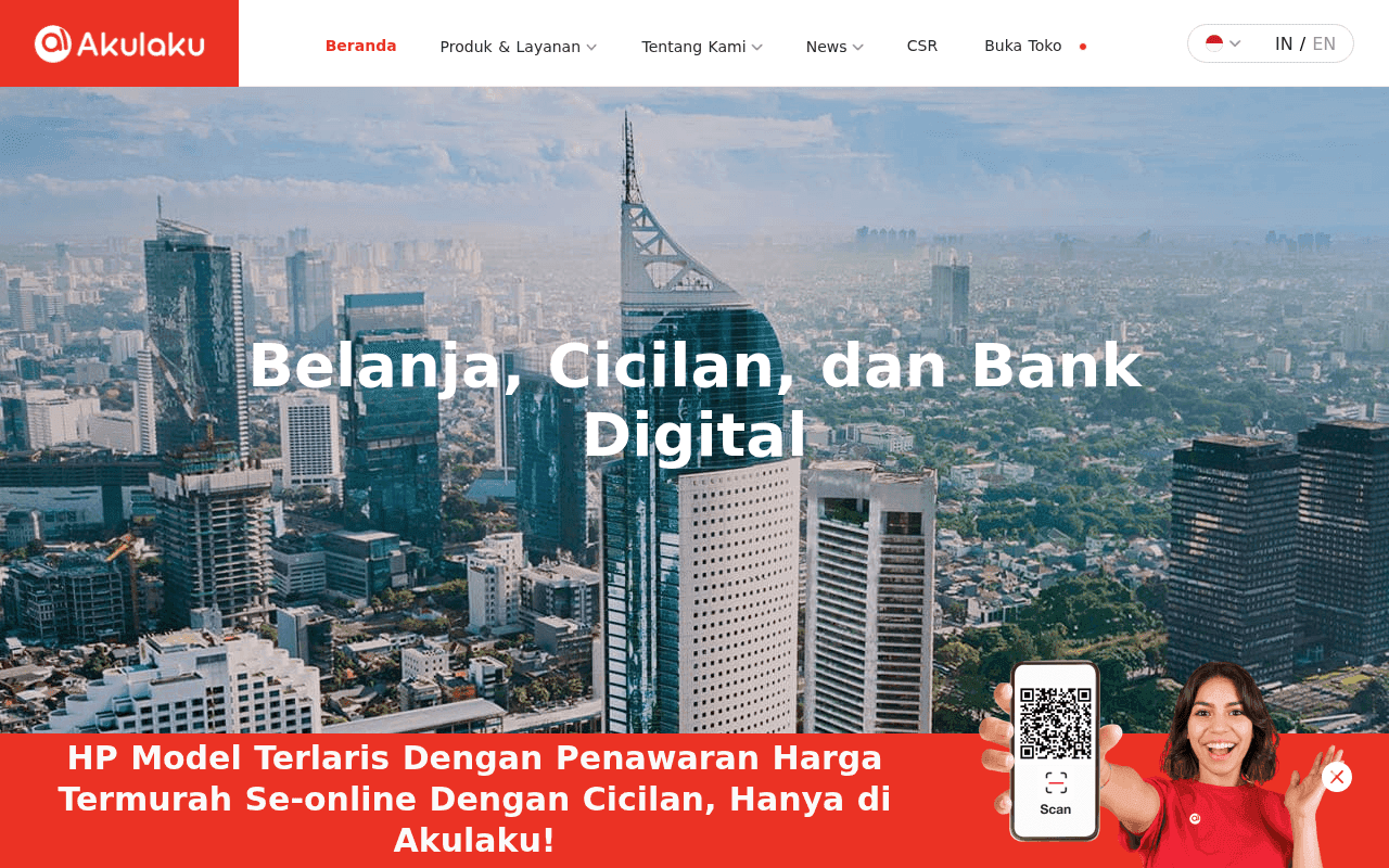 Screenshot of akulaku.com