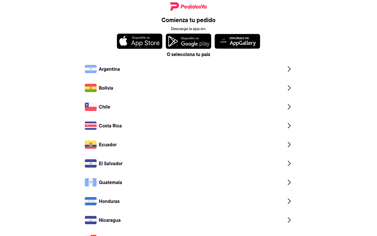 Screenshot of pedidosya.com